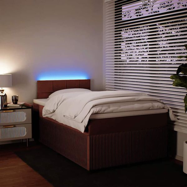 vidaXL Boxspring posteľ s matracom, ružov&aacute; 120x190 cm, zamat