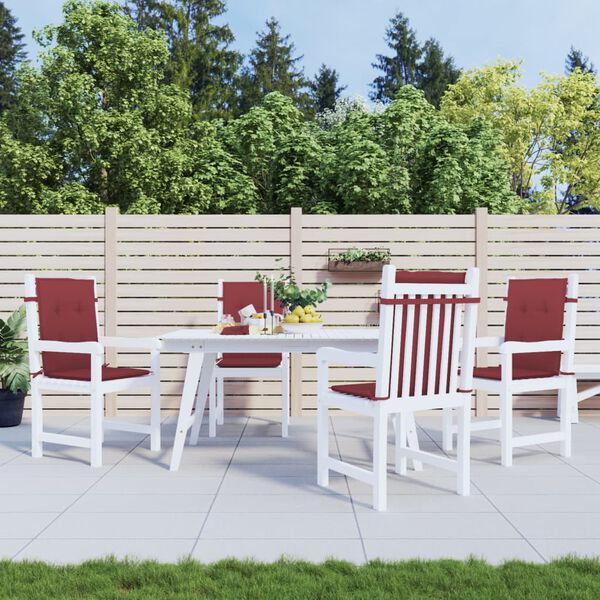 vidaXL Vank&uacute;&scaron;e na stoličky 4 ks v&iacute;novočerven&aacute; melanž 100x50x4 cm l&aacute;tka