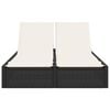 vidaXL Dvojit&eacute; ležadlo s vank&uacute;&scaron;mi čierne polyratan