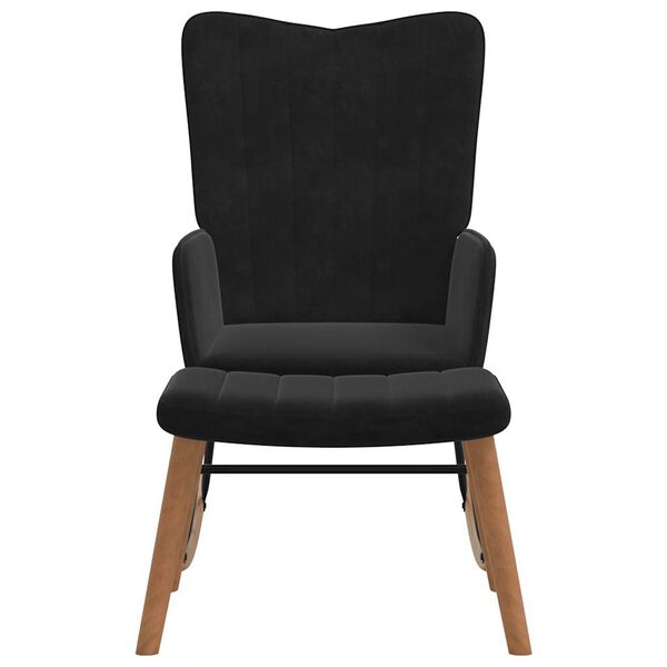 vidaXL Hojdacie kreslo s podnožkou, čierne, zamat