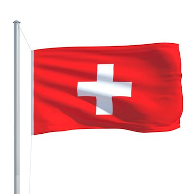 vidaXL Vlajka Švajčiarsko 90x150 cm