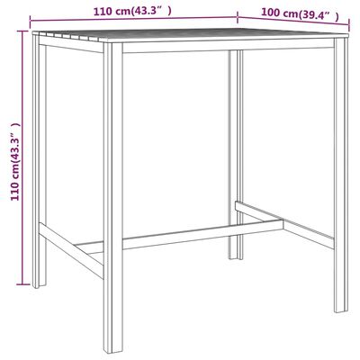 vidaXL Barový stôl 110x100x110 cm impregnované borovicové drevo