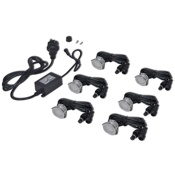 vidaXL Podlahové LED svetlá 6 ks, teplé biele