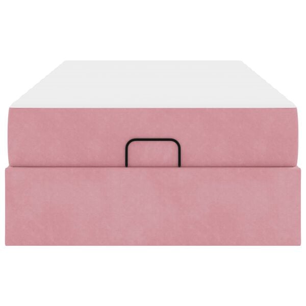 vidaXL Rám postele s matracom s matracmi 2 pcs Ružová Zamat