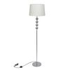Stojaca lampa s vysok&yacute;m stojanom s guľov&yacute;mi dekor&aacute;ciami, biela