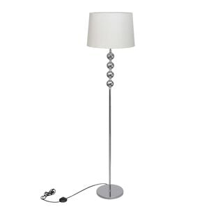 Stojaca lampa s vysok&yacute;m stojanom s guľov&yacute;mi dekor&aacute;ciami, biela