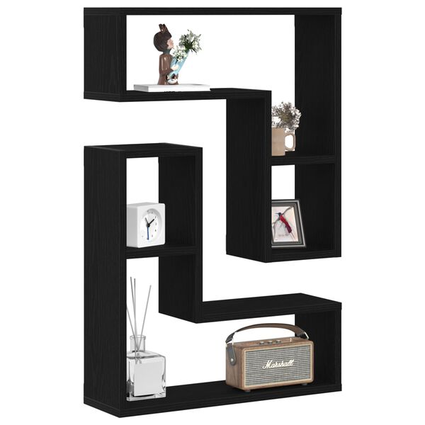 vidaXL Stenné police 2 pcs Čierny dub 50 x 15 x 85 cm Kompozitné drevo