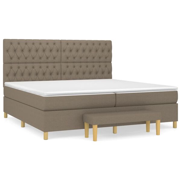 vidaXL Boxspring posteľ s matracom sivohned&yacute; 200x200 cm l&aacute;tka