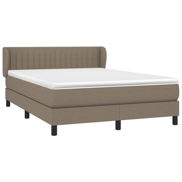 vidaXL Posteľn&yacute; r&aacute;m boxspring s matracom sivohned 140x200 cm l&aacute;tka