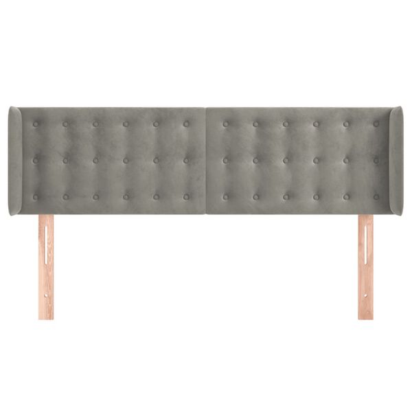 vidaXL Čelo postele so z&aacute;hybmi bledosiv&eacute; 147x16x78/88 cm zamat