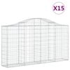 vidaXL Obl&uacute;kov&eacute; gabi&oacute;nov&eacute; ko&scaron;e 15 ks 200x30x100/120cm pozinkov. železo