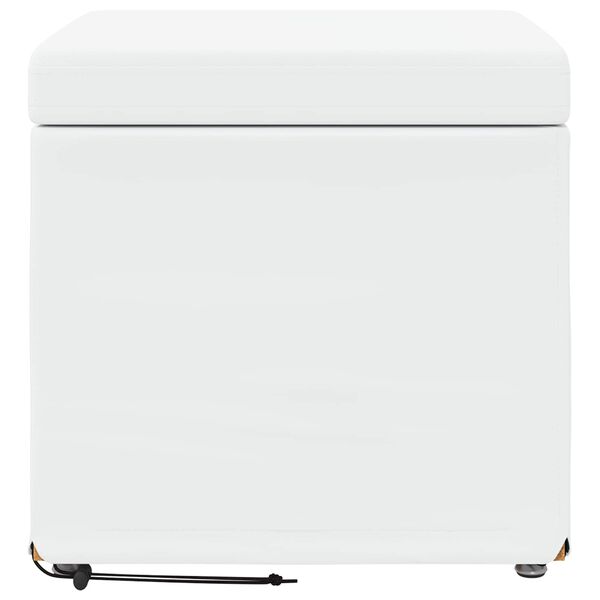 vidaXL Stolička Biela Falo&scaron;n&aacute; koža a inžinierovan&eacute; drevo