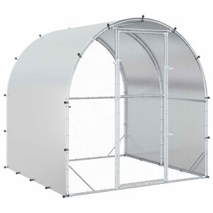 vidaXL Kurn&iacute;k pre kurčat&aacute; Strieborn&aacute; 200 x 200 x 200 cm