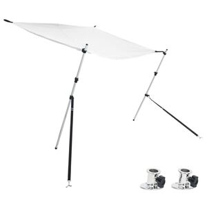 vidaXL Tieniaci nadstavec v tvare T biely 170x170x(113-182,5) cm