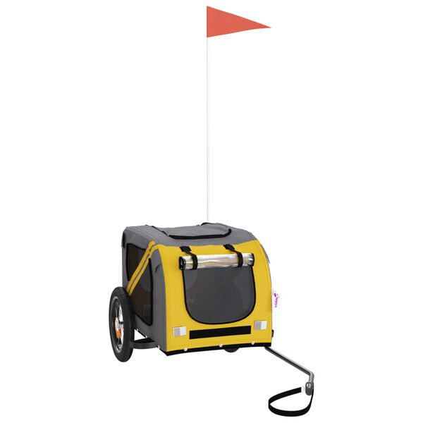 vidaXL Cyklovozík pre zvieratá, žtlo sivý, oxfordská látka, železo