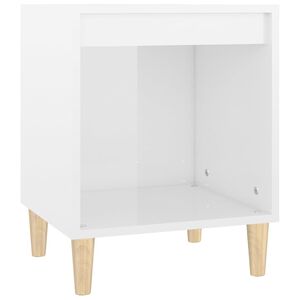 vidaXL Nočn&yacute; stol&iacute;k leskl&yacute; biely 40x35x50 cm spracovan&eacute; drevo