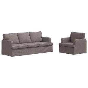 vidaXL Sada pohoviek 2 pcs Sivohned&aacute; 144 x 80 x 85 cm l&aacute;tka