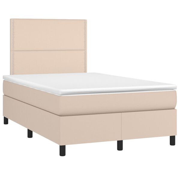 vidaXL Boxspring posteľ s matracom kapuč&iacute;nov&aacute; 120x200 cm umel&aacute; koža