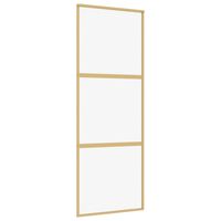 vidaXL Posuvné dvere zlaté 76x205 cm číre ESG sklo a hliník
