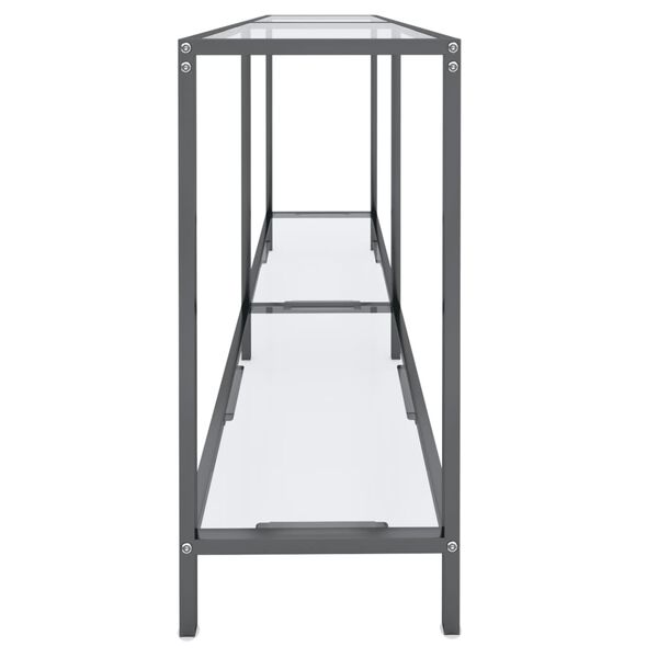 vidaXL Konzolov&yacute; stol&iacute;k priehľadn&yacute; 140x35x75,5 cm tvrden&eacute; sklo
