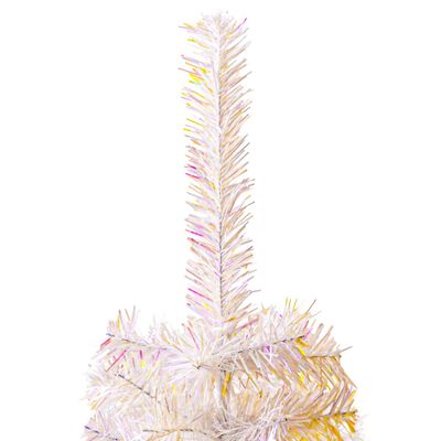 vidaXL Umelý vianočný stromček s dúhovými vetvičkami biely 210 cm PVC