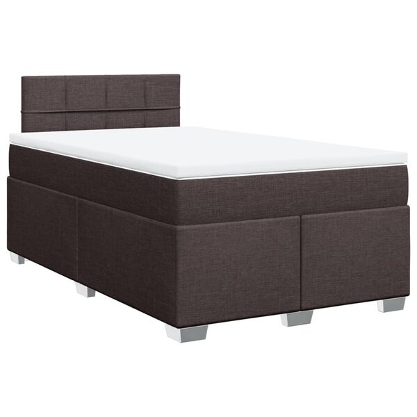 vidaXL Boxspring posteľ s matracom tmavohned&aacute; 120x190 cm l&aacute;tka