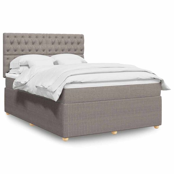 vidaXL Posteľn&yacute; r&aacute;m boxspring s matracom sivohned 160x200 cm l&aacute;tka