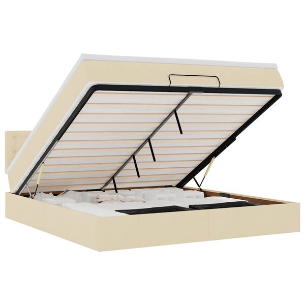 VidaXL Osmanská posteľ s krémovým matracom 180x200cm Látka