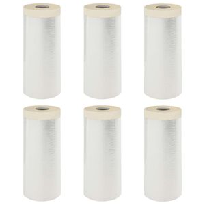 vidaXL Prachov&yacute; obal s lepiacou p&aacute;skou 6 ks Priehľadn&aacute; 110 x 3300 cm