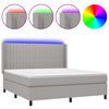 vidaXL Posteľ boxsping s matracom a LED bledosiv&aacute; 160x200 cm l&aacute;tka