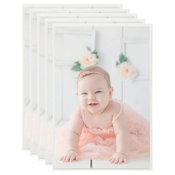 vidaXL Fotor&aacute;miky na st&ocirc;l, kol&aacute;ž 5 ks, strieborn&eacute; 21x29,7 cm, MDF