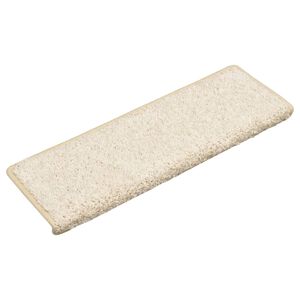 vidaXL Schodov&eacute; rohože 15 ks 65x21x4 cm biele s obdĺžnikov&yacute;m okrajom