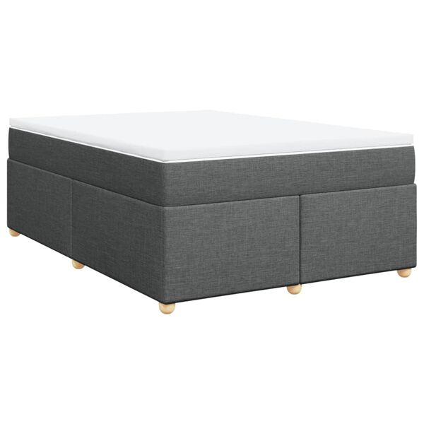 vidaXL Boxspring posteľ s matracom tmavosiv&aacute; 160x200 cm l&aacute;tka