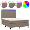 vidaXL Posteľ boxsping s matracom a LED sivohned&aacute; 140x190 cm l&aacute;tka