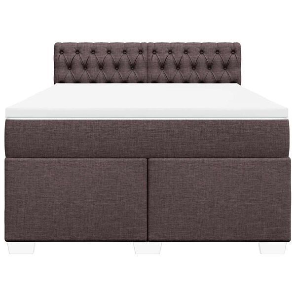 vidaXL Boxspring posteľ s matracom tmavohned&aacute; 140x190 cm l&aacute;tka