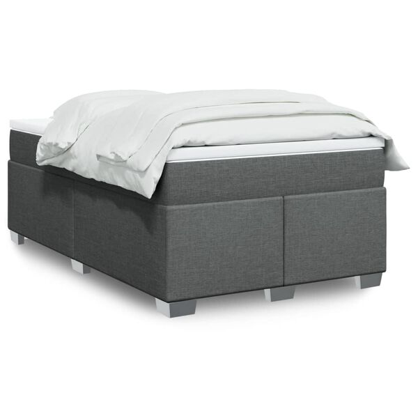 vidaXL Boxspring posteľ s matracom, tmavosiv&aacute; 120x190 cm, l&aacute;tka