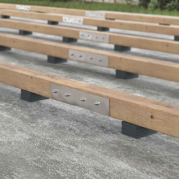 vidaXL Pad z gumov&yacute;ch gran&uacute;l na dvor Čierny 6 x 9 x 1 cm Guma