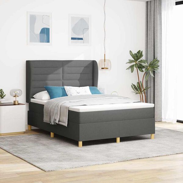 vidaXL Boxspring posteľ s matracom tmavo&scaron;ed&aacute; 90x190 cm Tmavo &scaron;ed&aacute;