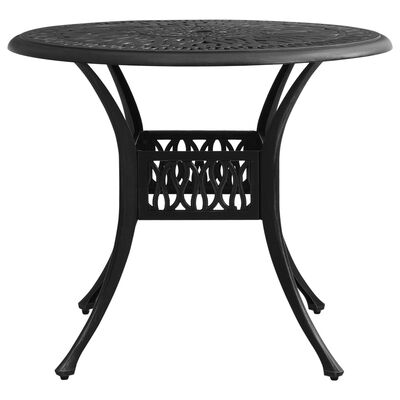 vidaXL Záhradný stôl čierny 90x90x74 cm liaty hliník