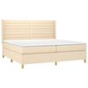 vidaXL Boxspring posteľ s matracom kr&eacute;mov&aacute; 200x200 cm l&aacute;tka