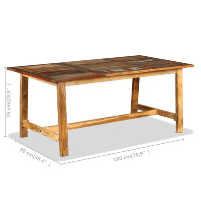 vidaXL Jedálenský stôl, recyklovaný masív 180 cm