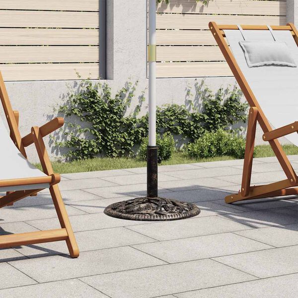 vidaXL Stojan na slnečník, bronzový 12 kg, 48 cm, liatina