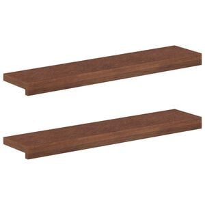 vidaXL Parapety 2 ks Tmavohned&aacute; 70 x 15 x 2 cm Mas&iacute;vne dubov&eacute; drevo