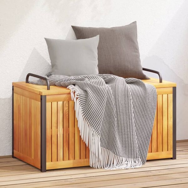 vidaXL Vonkajší box na vankúše 85x45x45/53 cm masívna akácia a oceľ