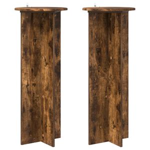 vidaXL Stojan na rastliny 2 ks Dymov&yacute; dub &Oslash;40 x 100 cm