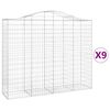 vidaXL Obl&uacute;kov&eacute; gabi&oacute;nov&eacute; ko&scaron;e 9ks 200x50x160/180cm pozinkovan&eacute; železo