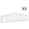 vidaXL Obl&uacute;kov&eacute; gabionov&eacute; ko&scaron;e 3 ks 200x50x40/60 cm pozink. železo