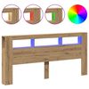 vidaXL Čelo s LED dub artisan 220x18,5x103,5 cm kompozitn&eacute; drevo