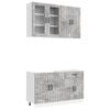 vidaXL Kuchynsk&aacute; jednotka LUCCA 4 pcs Bet&oacute;novo siv&aacute; Kompozitn&eacute; drevo