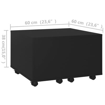 vidaXL Konferenčný stolík čierny 60x60x38 cm drevotrieska